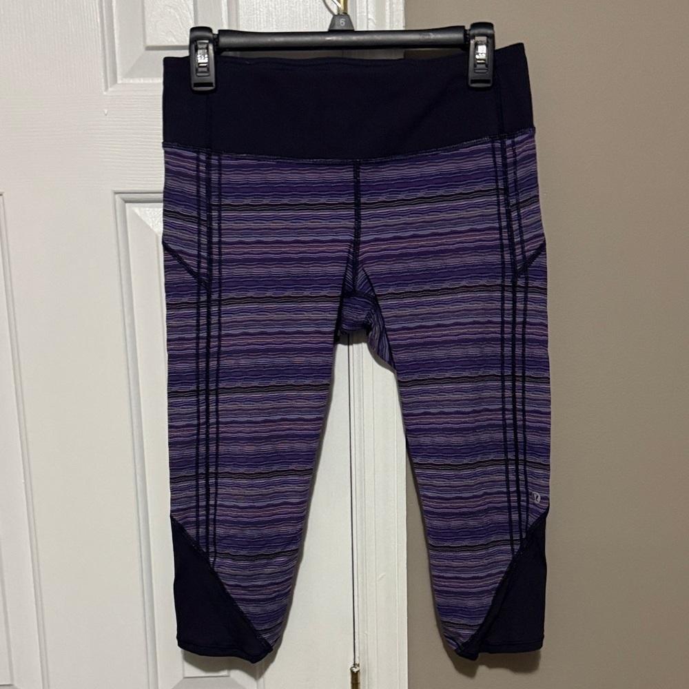 lululemon athletica Purple Striped Leggings - Picture 1 of 7